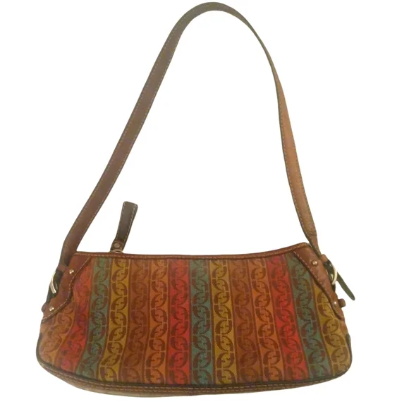 Fossil Boho small shoulder bag multi color. Multi Colors Leather Trim Bag - Picture 6 of 9